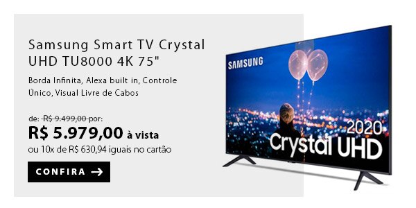 BANNER 1 - Samsung Smart TV Crystal UHD TU8000 4K 75